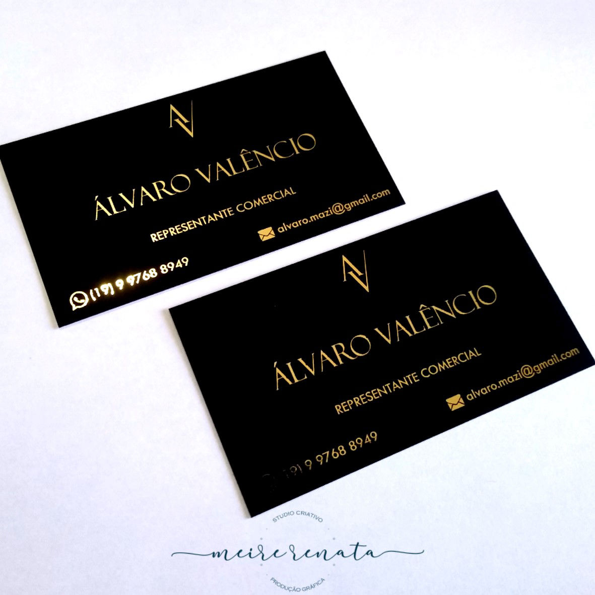 cartão de visita hotstamping